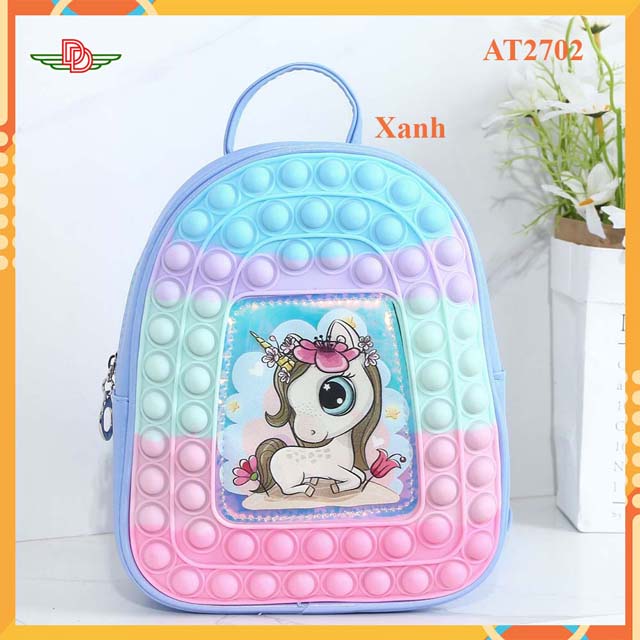 balo popit cao cấp xanh-at2702