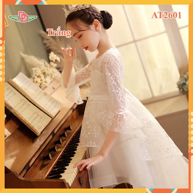 Đầm công chúa bé gái đuôi cá có tay AT2604