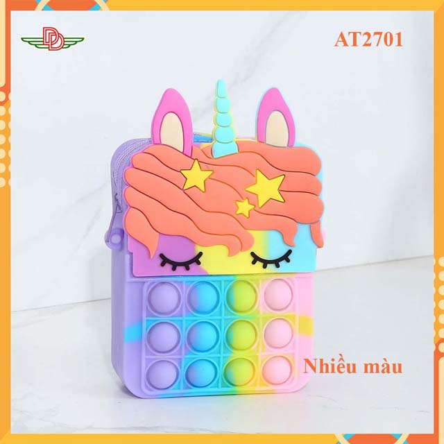 Túi đeo tréo popit cao cấp hồng sen-at2701