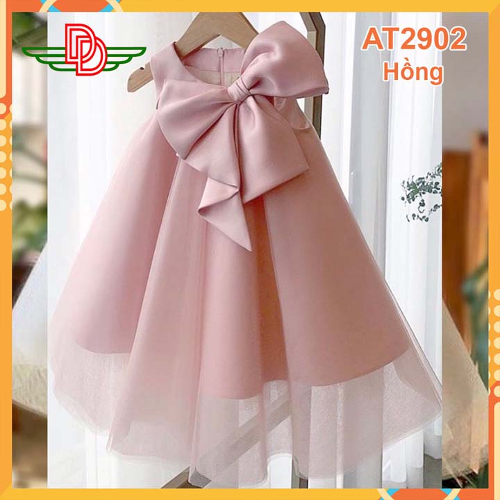 Đầm công chúa bé gái-xòe cao cấp-màu hồng-at2902