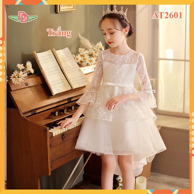 Đầm công chúa bé gái đuôi cá có tay AT2604