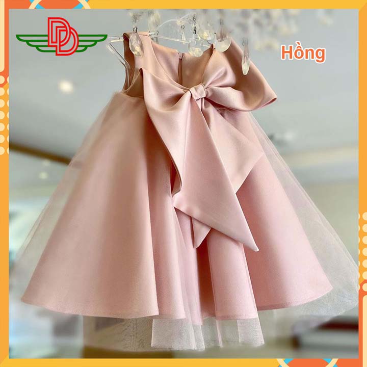 Đầm công chúa bé gái-xòe cao cấp-màu hồng-at2902