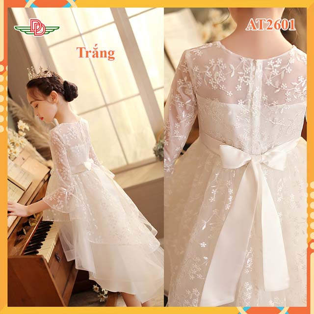 Đầm công chúa bé gái đuôi cá có tay AT2604