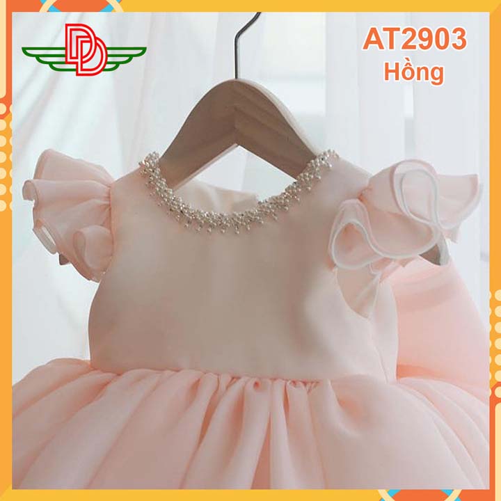 Đầm công chúa bé gái-xòe cao cấp-màu hồng-at2903