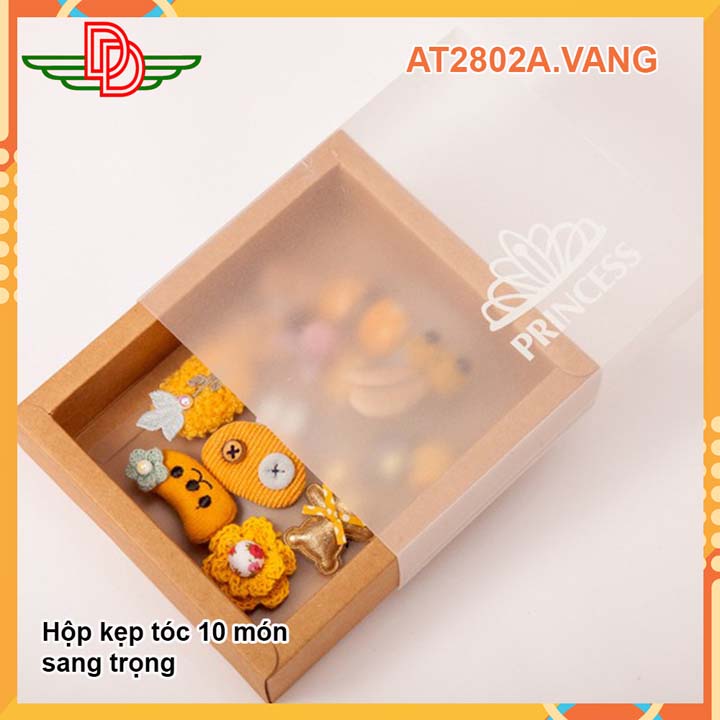 Hộp kẹp tóc 12 món màu hồng at2902