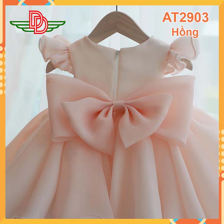 Đầm công chúa bé gái-xòe cao cấp-màu hồng-at2903