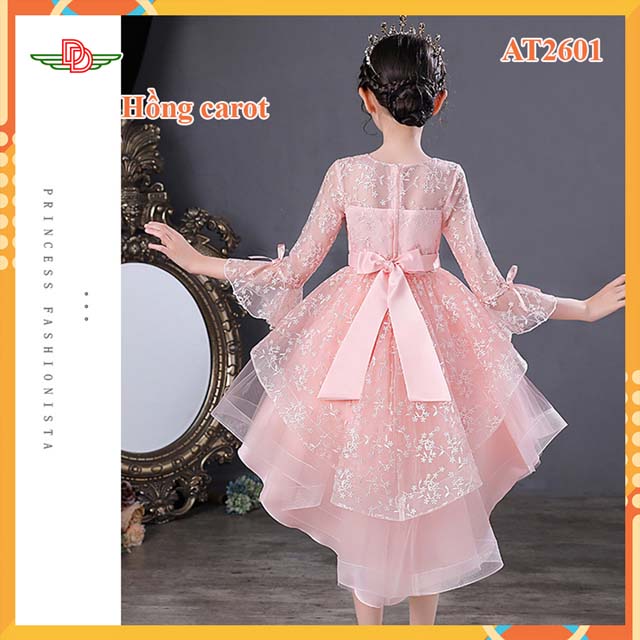 Đầm công chúa đuôi cá có tay hồng AT2604